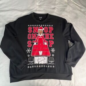 Snoop on the Stoop Fleece Sweatshirt Unisex 3XL Ugly Christmas Sweater NWOT‎